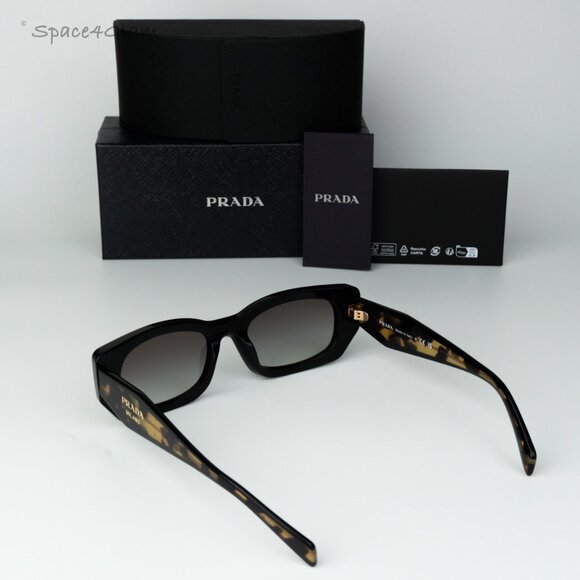 Prada Men Sunglasses Black Grey Gradient Rectangle PRB05S 3890A7 NEW AUTHENTIC - Picture 8 of 11